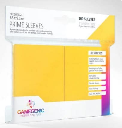 Gamegenic Prime Sleeves Yellow 100 CT image 0
